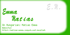 emma matias business card